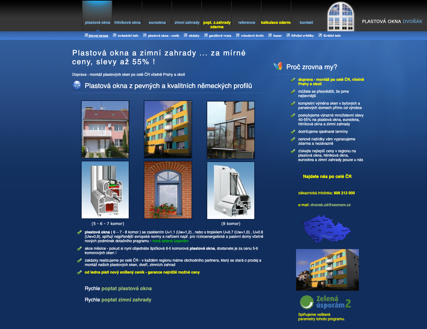 Reálný snímek současného webu plastova-okna.org z roku 2008