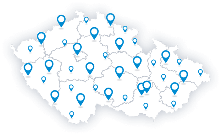 Mapa realizací po celé ČR